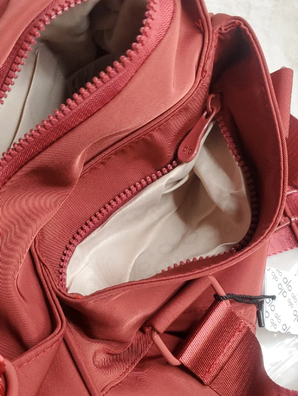 ALO Yoga Red Shoulder Bag with Detachable Branded Strap